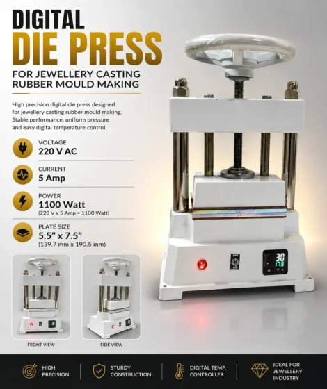 Digital Rubber Mould Press for Gold & Silver Jewellery Manufacturing