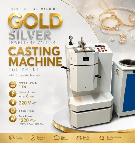 Paper Thin Gold & Silver Jewellery Vacuum Casting Machine with Training